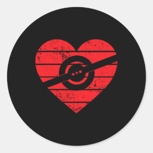 Heart One Wheel Love Electric Skateboard Float Ska Classic Round Sticker