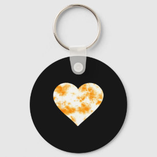 Heart Orange Tie Dye - Cute Valentines Day Graphic Keychain