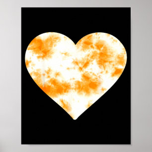 Heart Orange Tie Dye - Cute Valentines Day Graphic Poster