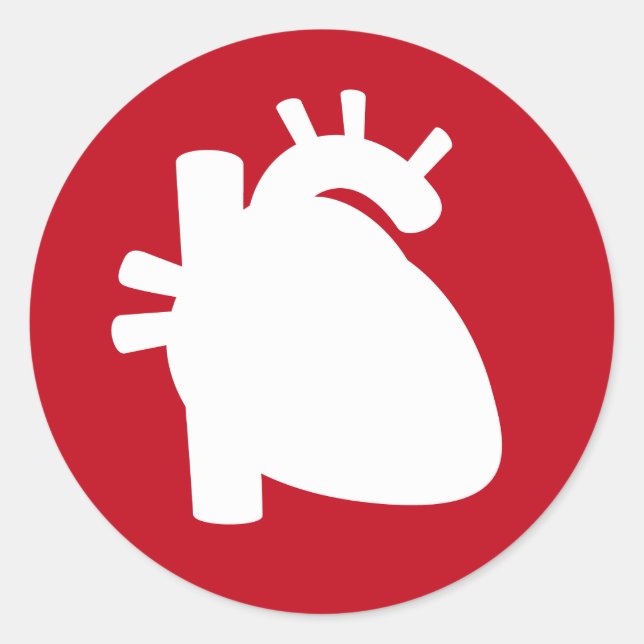 Heart organ silhouette red medical symbol sticker (Front)