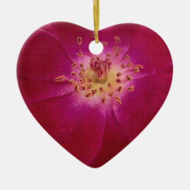 Heart Ornament from an Amazing Checked Rose (Front)