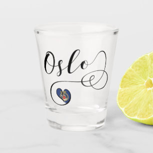 Heart Oslo, Norwegian  Shot Glass