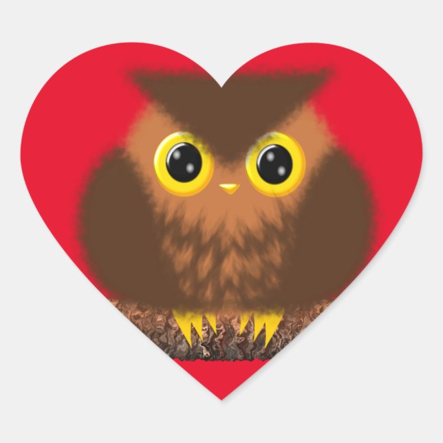 Heart Owl Sticker (Front)