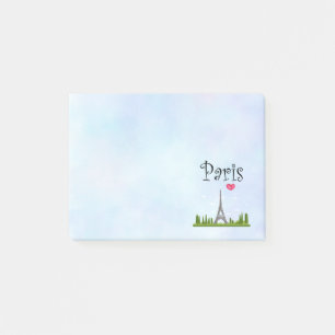 Heart Paris with Eiffel Tower Post-it Notes