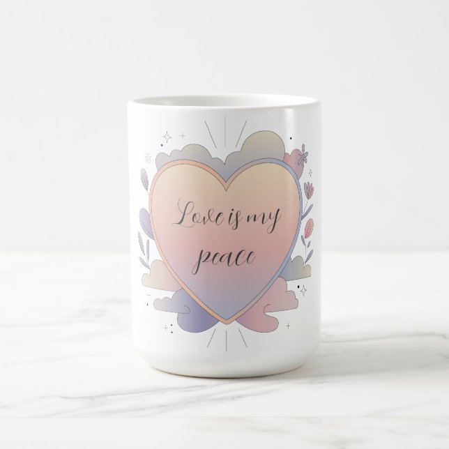 Heart Pastel Illustration Coffee Mug (Center)