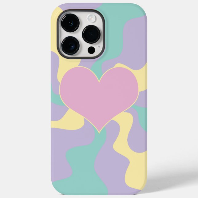 Heart - Pastel Pink, Yellow, Purple and Green Case-Mate iPhone Case (Back)