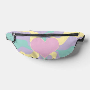 Heart - Pastel Pink, Yellow, Purple and Green Fanny Pack