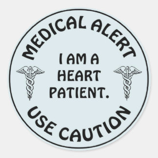 HEART PATIENT CLASSIC ROUND STICKER