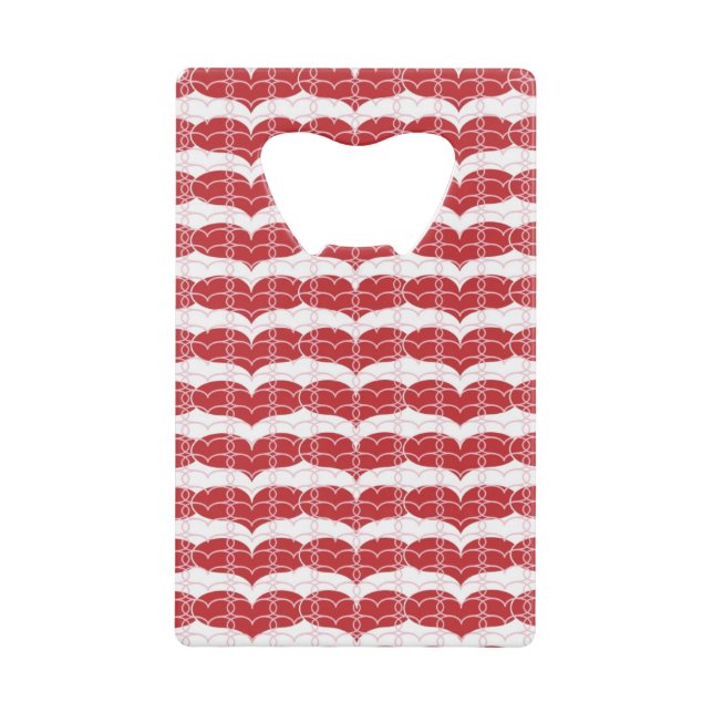 Heart pattern 2 credit card bottle opener (Front)