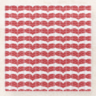 Heart pattern 2 glass coaster