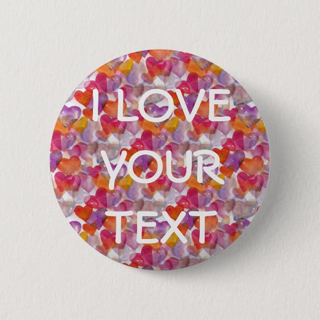 HEART Pattern ART 4 + your text 2 Inch Round Button (Front)