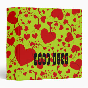 HEART Pattern ART 5 + your text lightgreen Binder