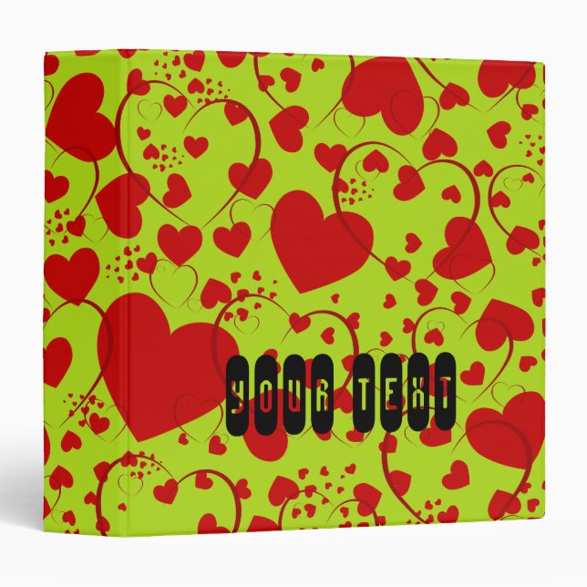 HEART Pattern ART 5 + your text | lightgreen Binder (Front/Spine)