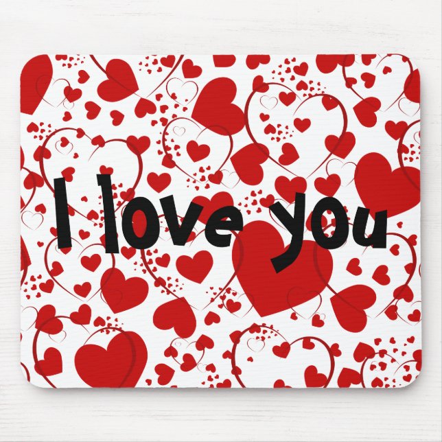 HEART Pattern ART 5 + your text Mouse Pad (Front)