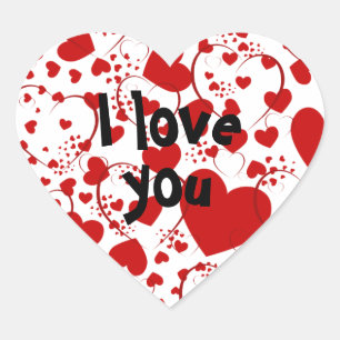 HEART Pattern ART 5 + your text Sticker