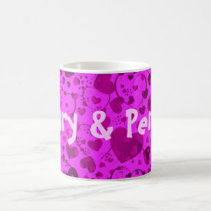 HEART Pattern ART 6 + your text   pink Coffee Mug