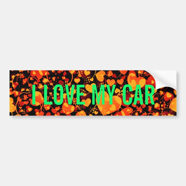 HEART pattern ART 8 + your text Bumper Sticker (Front)