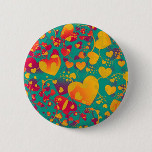 HEART pattern ART 9 2 Inch Round Button