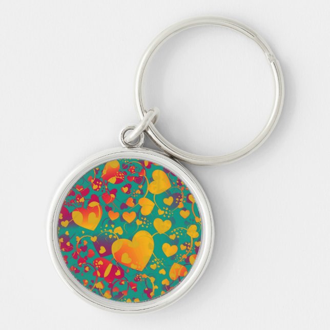 HEART pattern ART 9 Keychain (Front)