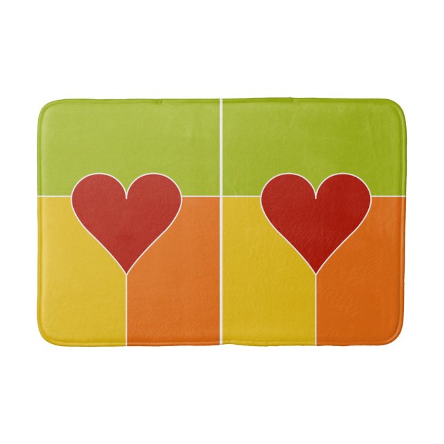 Heart Pattern bath mats (Front)
