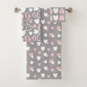 Heart Pattern Bath Towel Set