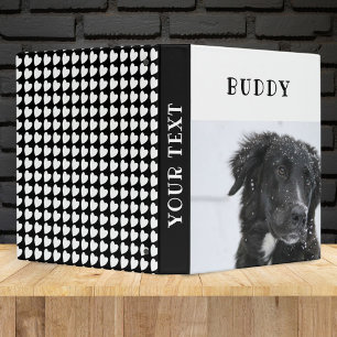 Heart Pattern Black and White Pet Dog Photo Album Binder