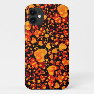 HEART pattern - black yellow red iPhone 11 Case