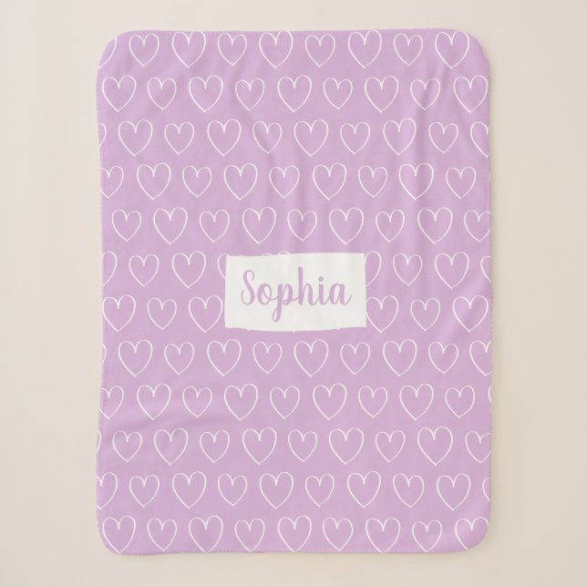 Heart Pattern Blanket - Pick your colour! (Front)