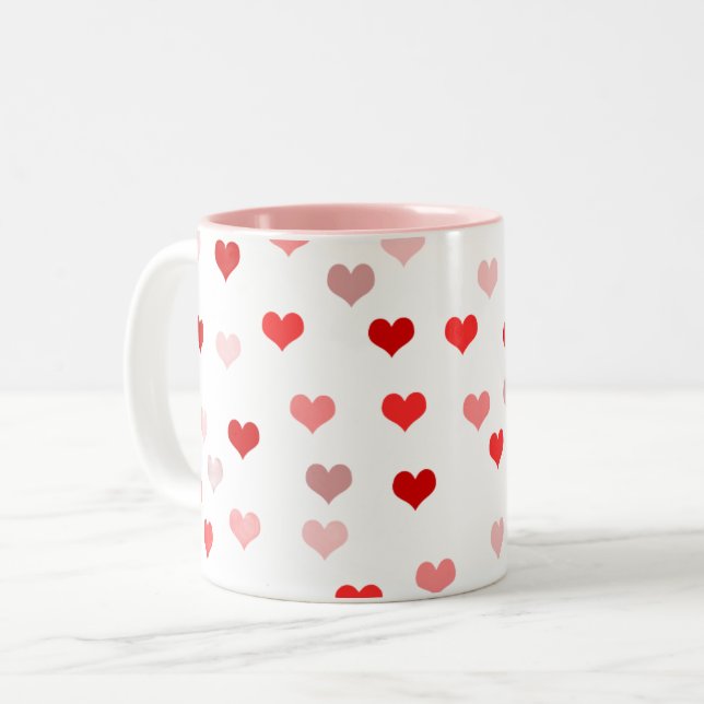 Heart Pattern Coffee Mug (Front Left)