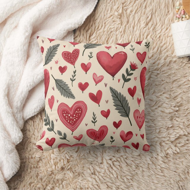 heart pattern cusion throw pillow (Blanket)