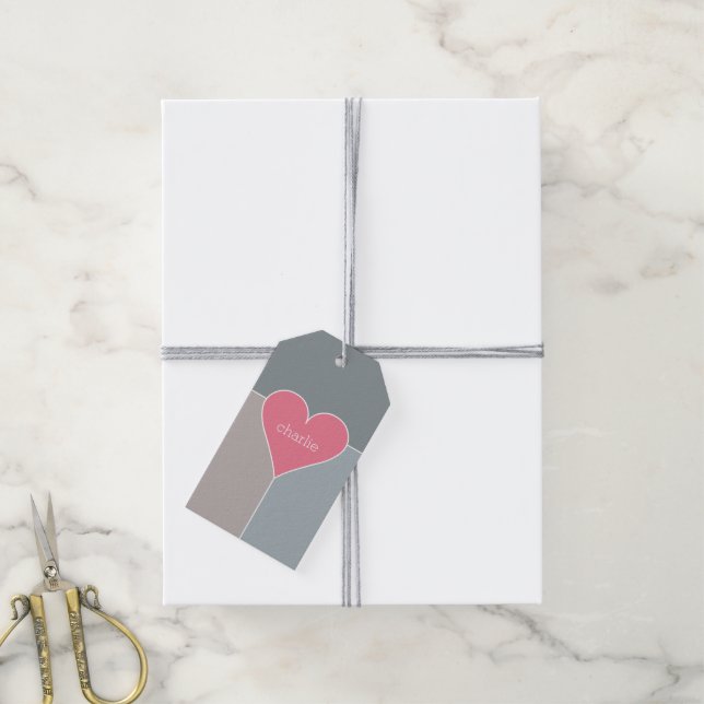 Heart Pattern custom gift tags (With Twine)