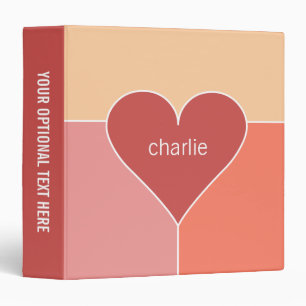 Heart Pattern custom monogram binders