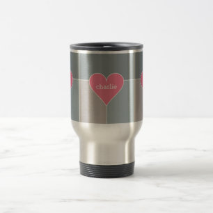 Heart Pattern custom monogram mugs