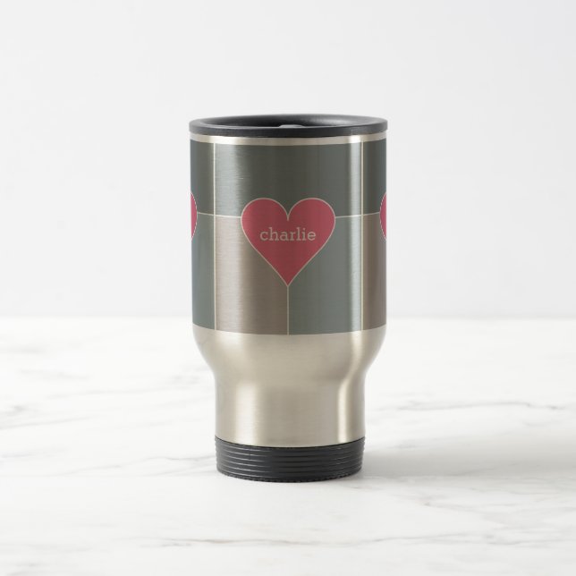 Heart Pattern custom monogram mugs (Center)