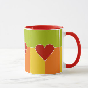 Heart Pattern custom monogram mugs