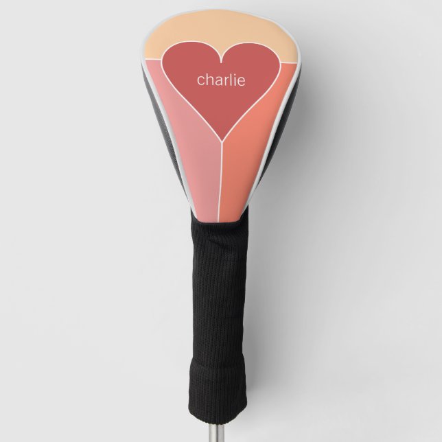 Heart Pattern custom monogram putter cover (Front)