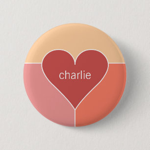 Heart Pattern custom name buttons