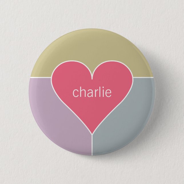 Heart Pattern custom name buttons (Front)