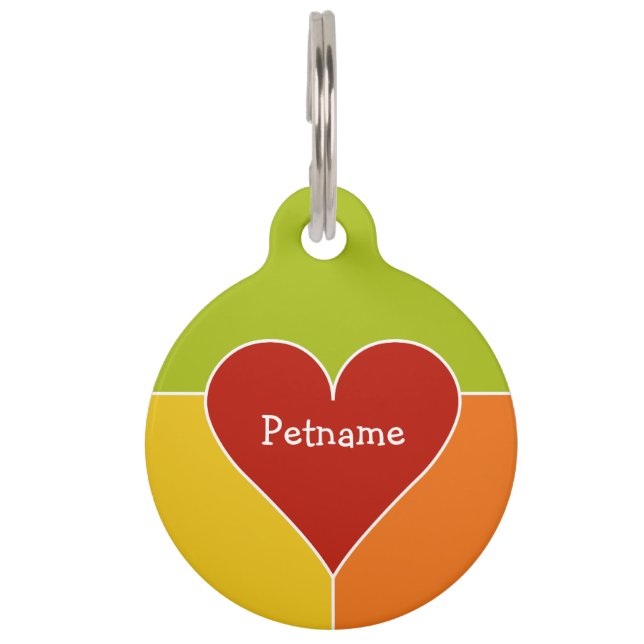 Heart Pattern custom pet tags (Front)