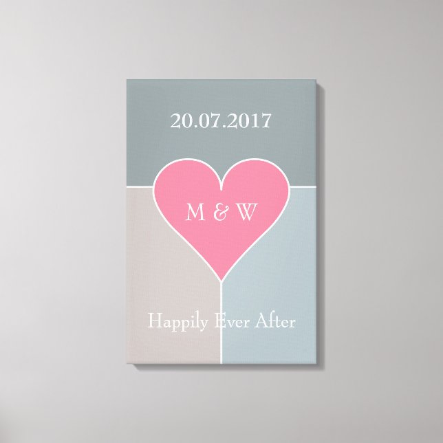 Heart Pattern custom text wrapped canvas (Front)