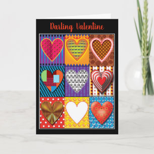 Heart pattern custom Valentine's Card