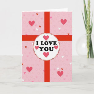 Heart Pattern I Love You Card