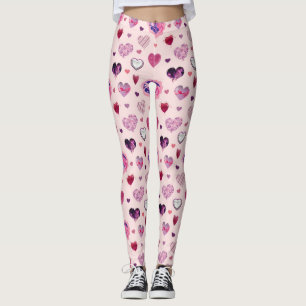 HEART PATTERN LEGGINGS