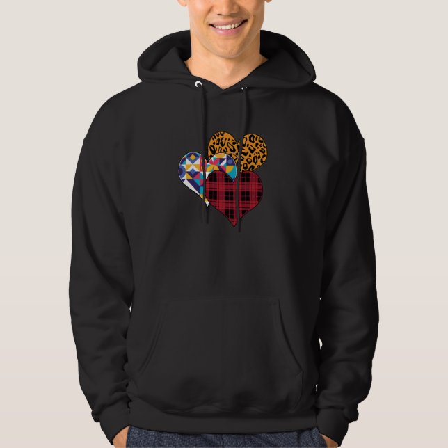 Heart Pattern Love Relationship Valentines Day  1 Hoodie (Front)