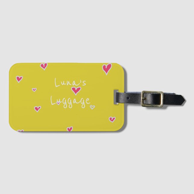 Heart Pattern Luggage Tag (Front Horizontal)