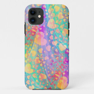 HEART pattern - pastel iPhone 11 Case
