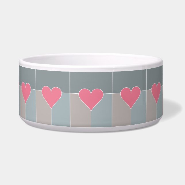 Heart Pattern pet bowls (Front)