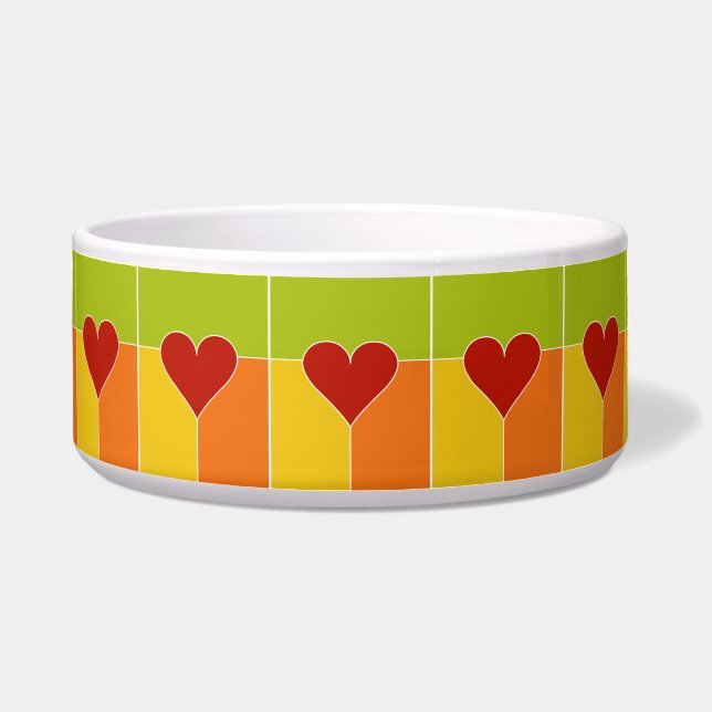 Heart Pattern pet bowls (Front)