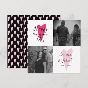 Heart Pattern Photo Collage Valentine’s Day Card