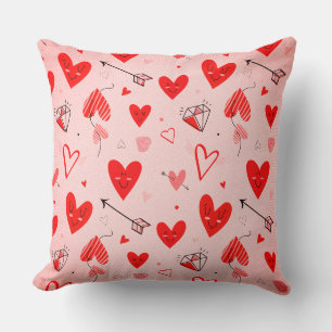 Heart Pattern Pillows: Spreading Love and Awarenes Throw Pillow